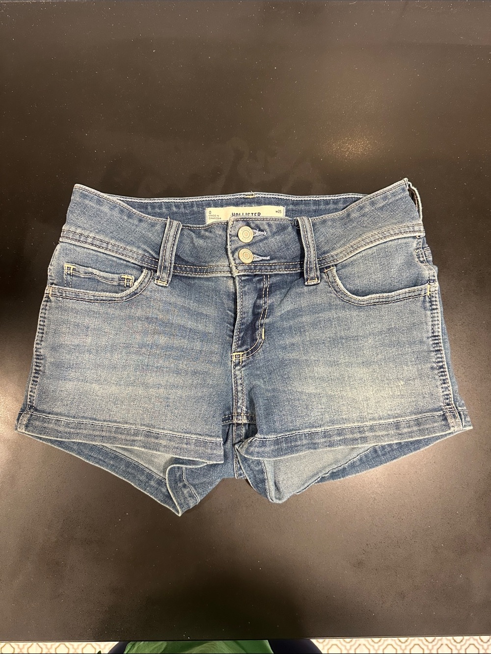 Hollister Light Blue Denim Shortie Shorts
